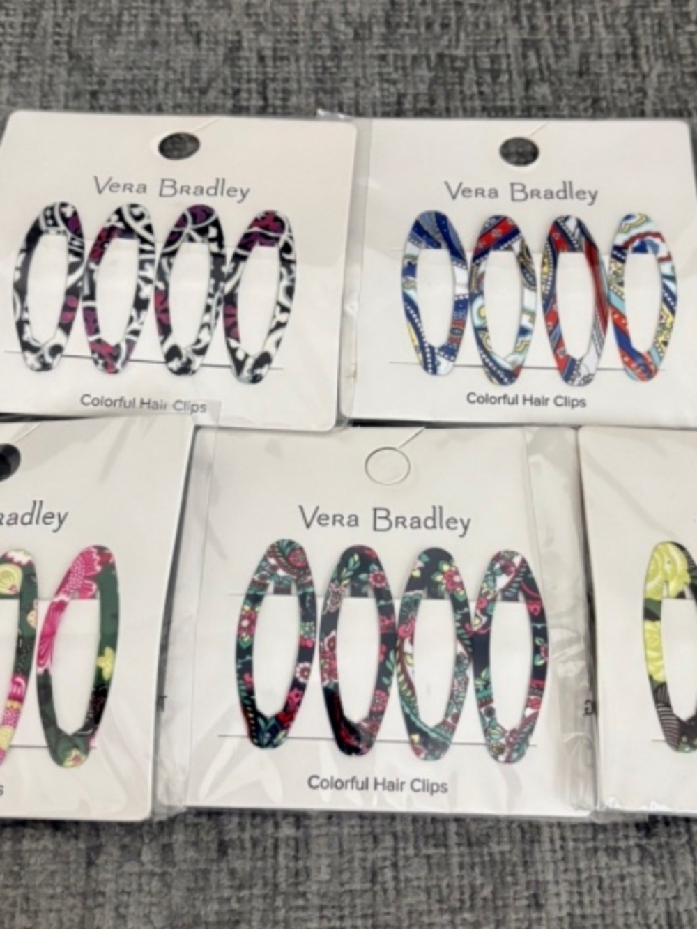 Vera Bradley Hair Pin Lot 5 PC. Brand New $69 Whimsical Southern Prep Grannycore